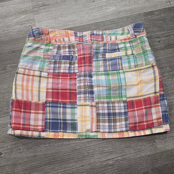 2 in 1 Multi-Color Patched Reversible Candy Stripe Mini Skirt w. Pockets - Picture 5 of 7